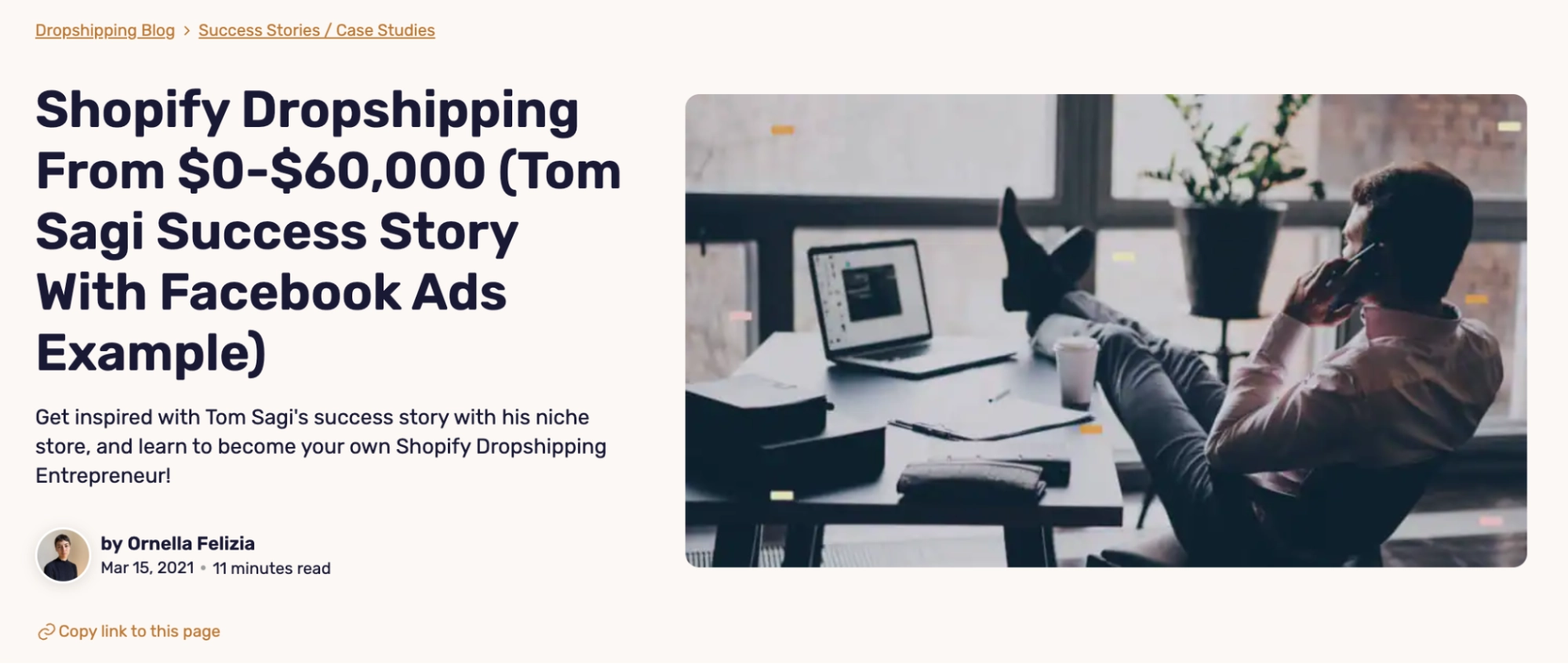 Tom Sagi: From $0 to $60,000 with Shopify Dropshipping